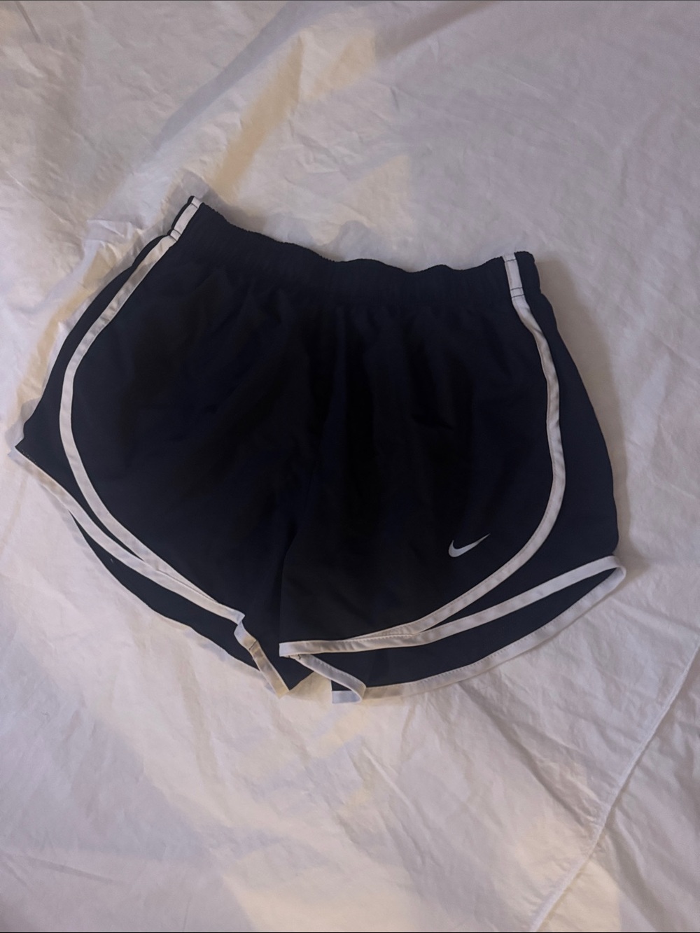 Nike Women’s Black Athletic Shorts with White Piping